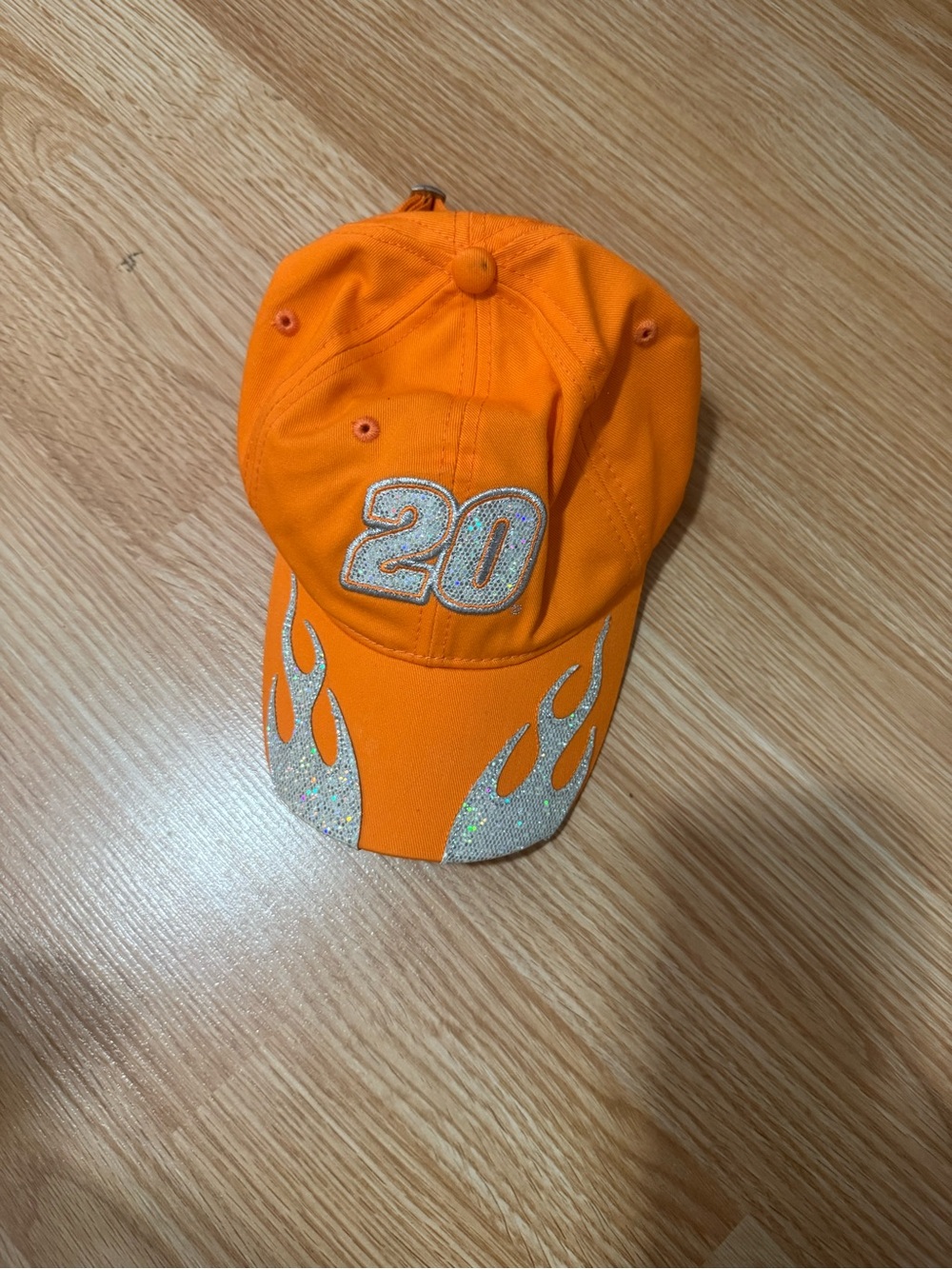 Nascar Orange Baseball Cap with Silver Accent